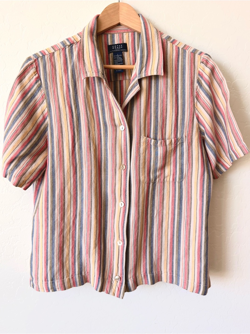 Casual Multicolor Striped Short-Sleeve Button-Down Shirt - Claiborne
